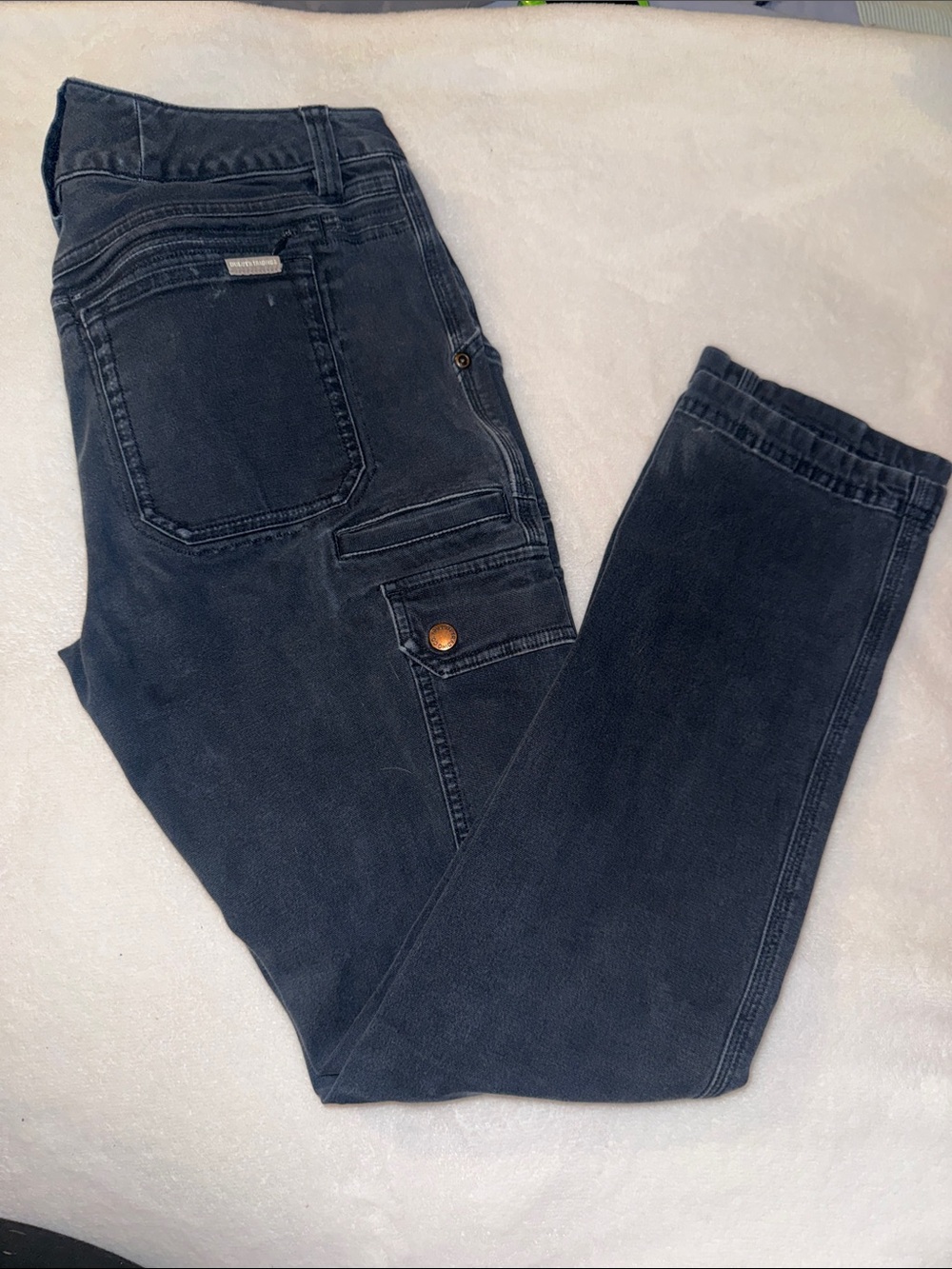Duluth Trading Co Dark Navy Boot Cut Flare Utility Pants